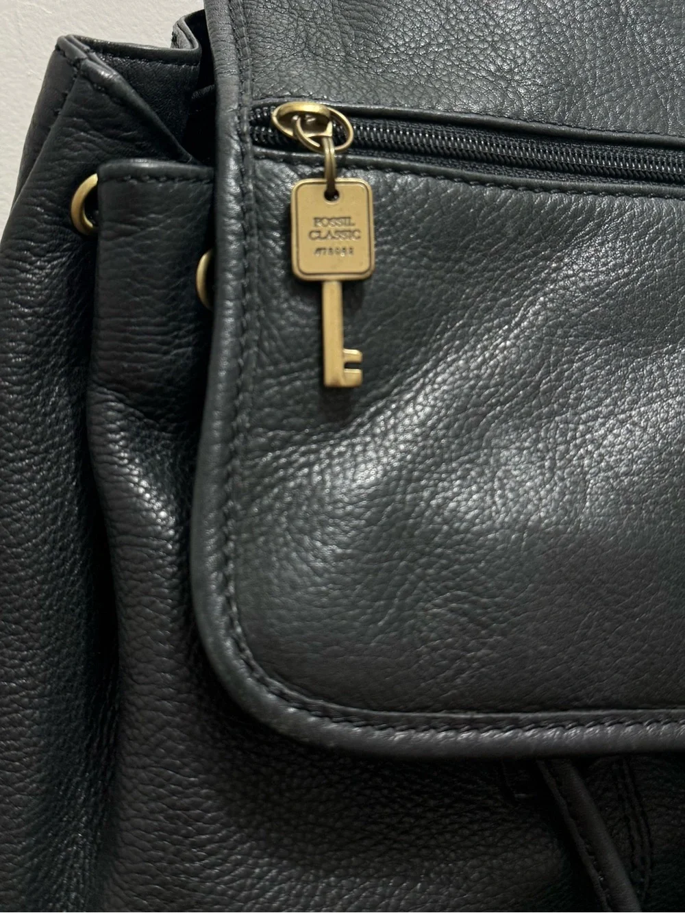 Fossil VTG 1950s pebbled leather backpack in black